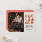 レトロGroovyフォトクリスマスクッキーCoffee カード (正面/裏面インサイチュ)