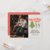 レトロGroovyフォトクリスマススケルトンクルー カード (正面/裏面インサイチュ)