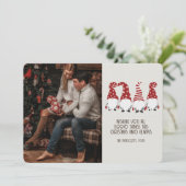 レトロGroovyフォトクリスマス格言 カード (スタンド正面)