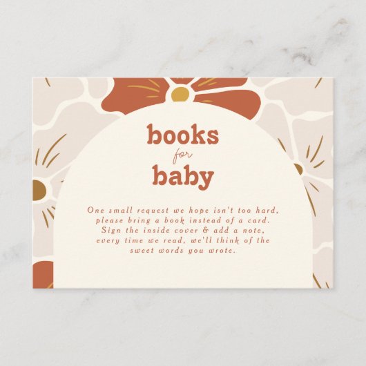 レトロGroovyフローラアーチベビーイン開花 | Boho エンクロージャーカード (正面)