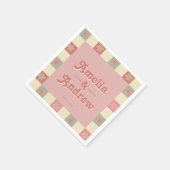 レトロGroovyフローラ1970結婚s スタンダードカクテルナプキン (角)