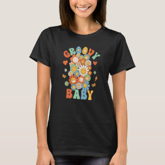 レトロGroovyベビーGroovy誕生日パーティマッチングF Tシャツ