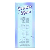 レトロGroovyホログラフィックメイクアップサロン価格表 ラックカード (正面)