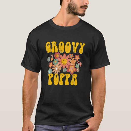レトロGroovyポッパマッチングファミリー1st誕生日Pa Tシャツ (正面)