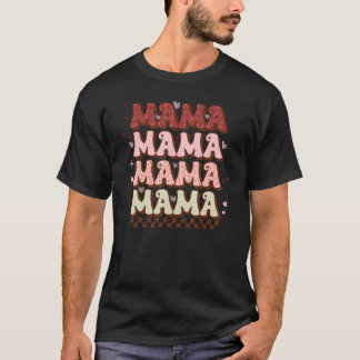 レトロGroovyママバレンタインデボホママかわいい Tシャツ