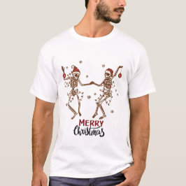 レトロGroovyメリークリスマスヒッパイスケルトン Tシャツ