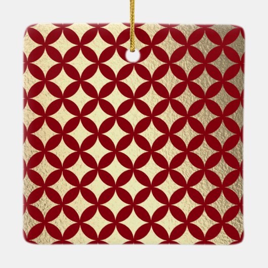 レトロGroovyメリークリスマスファミリーフォト セラミックオーナメント (裏面)