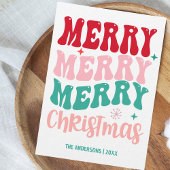 レトロGroovyメリークリスマスフォトカラフルー シーズンカード