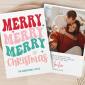 レトロGroovyメリークリスマスフォトカラフルー シーズンカード