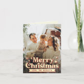 レトロGroovyメリークリスマスフォトホリデーカード シーズンカード