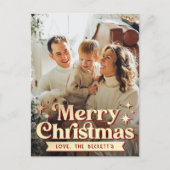 レトロGroovyメリークリスマスフォト シーズンポストカード (正面)