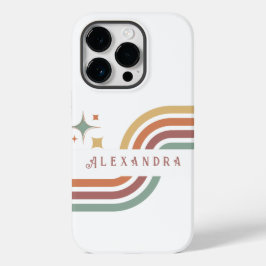 レトロGroovyライン70の80s黄色オレンジグリーン Case-Mate iPhone 14 Proケース