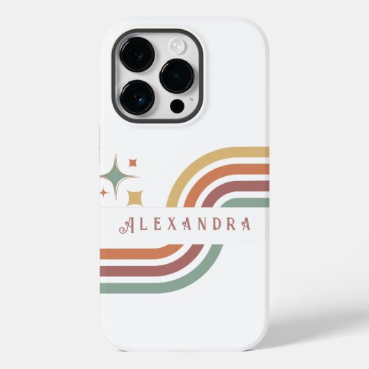 レトロGroovyライン70の80s黄色オレンジグリーン Case-Mate iPhoneケース (裏面)