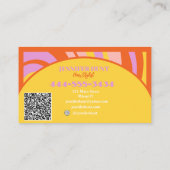 レトロGroovy抽象芸術波形QRコードソーシャルメディア 名刺 (裏面)