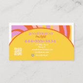 レトロGroovy抽象芸術波形QRコードソーシャルメディア 名刺 (裏面)