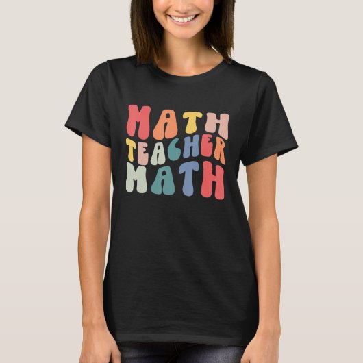 レトロGroovy数学先生学生最初の100日O Tシャツ (正面)