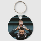 レトロGroovy最高のパパ名Ever Name Year写真 キーホルダー (裏面)