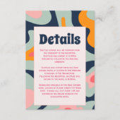 レトロGroovy波カラフル結婚の エンクロージャーカード (正面)