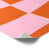 レトロGroovy波形チェッサイケデリックカーボードチェックY ポスター (角)