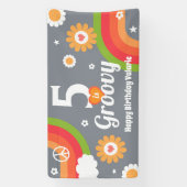 レトロGroovy第5誕生日バナー 横断幕 (縦)