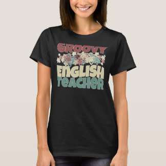 レトロGroovy英語先生カラフル教えズ Tシャツ