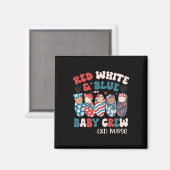 レトロGroovy赤白青 マグネット (正面/裏面)