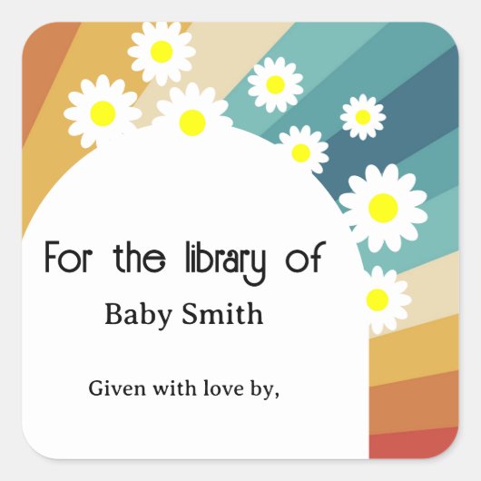 レトロGroovy – ライブラリ スクエアシール (正面)