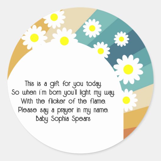 レトロGroovy -祈りの言葉キャンドルラベル ラウンドシール (正面)