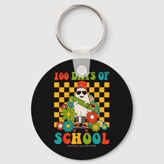 レトロGroovy 100日の学校先生キッズゴス キーホルダー (正面)