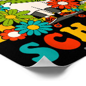 レトロGroovy 100日の学校先生キッズゴス ポスター (角)