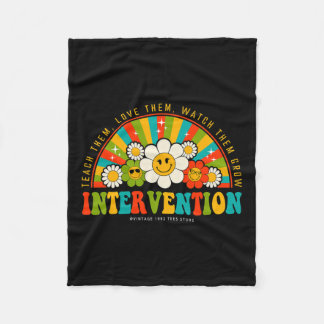 レトロGroovy 100日の学校先生Interventi フリースブランケット