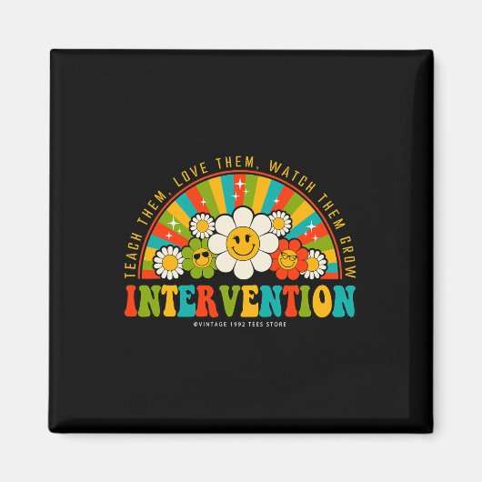レトロGroovy 100日の学校先生Interventi マグネット (正面)