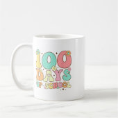 レトロGroovy 100日ハッピー100th Day Of School Te コーヒーマグカップ (左)