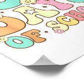 レトロGroovy 100日ハッピー100th Day Of School Te ポスター (角)