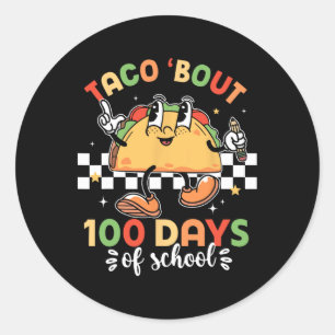 レトロGroovy 100th Day先生タコブト100日 ラウンドシール