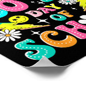 レトロGroovy 100th Day Of School先生Kid Happ ポスター (角)