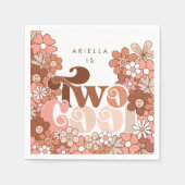 レトロGroovy 2女クールの子2nd誕生日 スタンダードカクテルナプキン (正面)