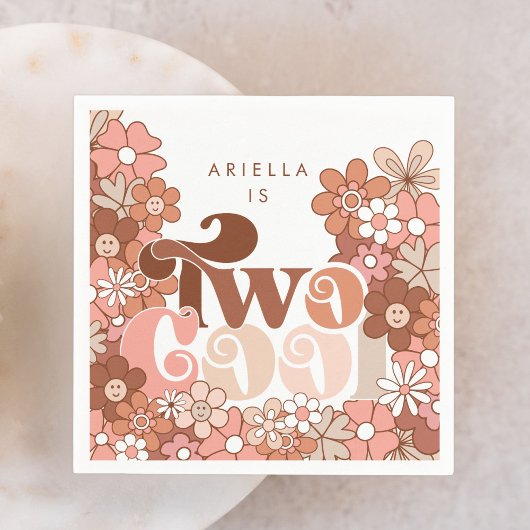 レトロGroovy 2女クールの子2nd誕生日 スタンダードカクテルナプキン