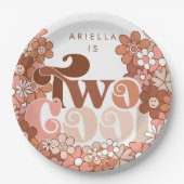 レトロGroovy 2女クールの子2nd誕生日 ペーパープレート (正面)
