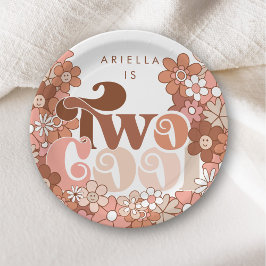 レトロGroovy 2女クールの子2nd誕生日 ペーパープレート