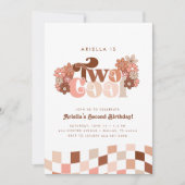 レトロGroovy 2女クールの子2nd誕生日 招待状 (正面)