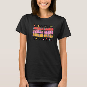 レトロGroovy 4年生4年生先生バックT Tシャツ