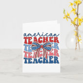 レトロGroovy 4th Of 7月の先生アメリカンコケット カード (黄色い花)