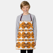 レトロGroovy 60の70のバブルのパターン エプロン (着用した状態)