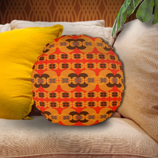 レトロGroovy 60の70のバブルのパターン ラウンドクッション
