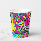 レトロGroovy 60の70の誕生日パーティー紙カップ 紙コップ (裏面)