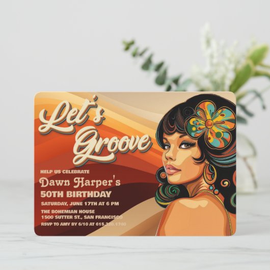 レトロGroovy 60s 70s招待状 招待状 (スタンド正面)