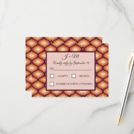 レトロGroovy 70のオレンジ結婚ズ 出欠カード