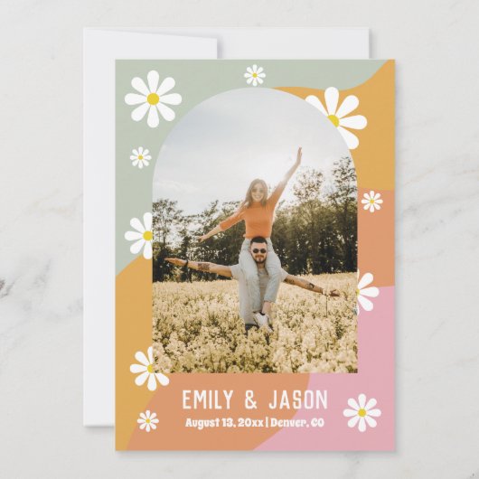 レトロgroovy 70の保存日 招待状 (裏面)