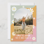 レトロgroovy 70の結婚式招待状 招待状 (裏面)